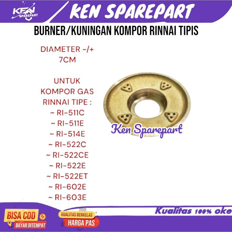 Burner rinnai kecil tipis original