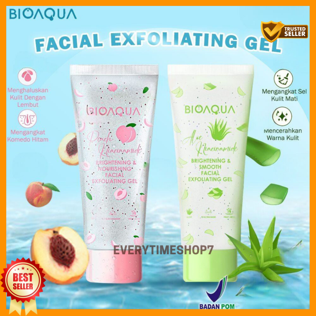 BIOAQUA Exfoliating Gel Facial Scrub Niacinamide Brightening & Nourishing Facial 100g - Gel Scrub Wa