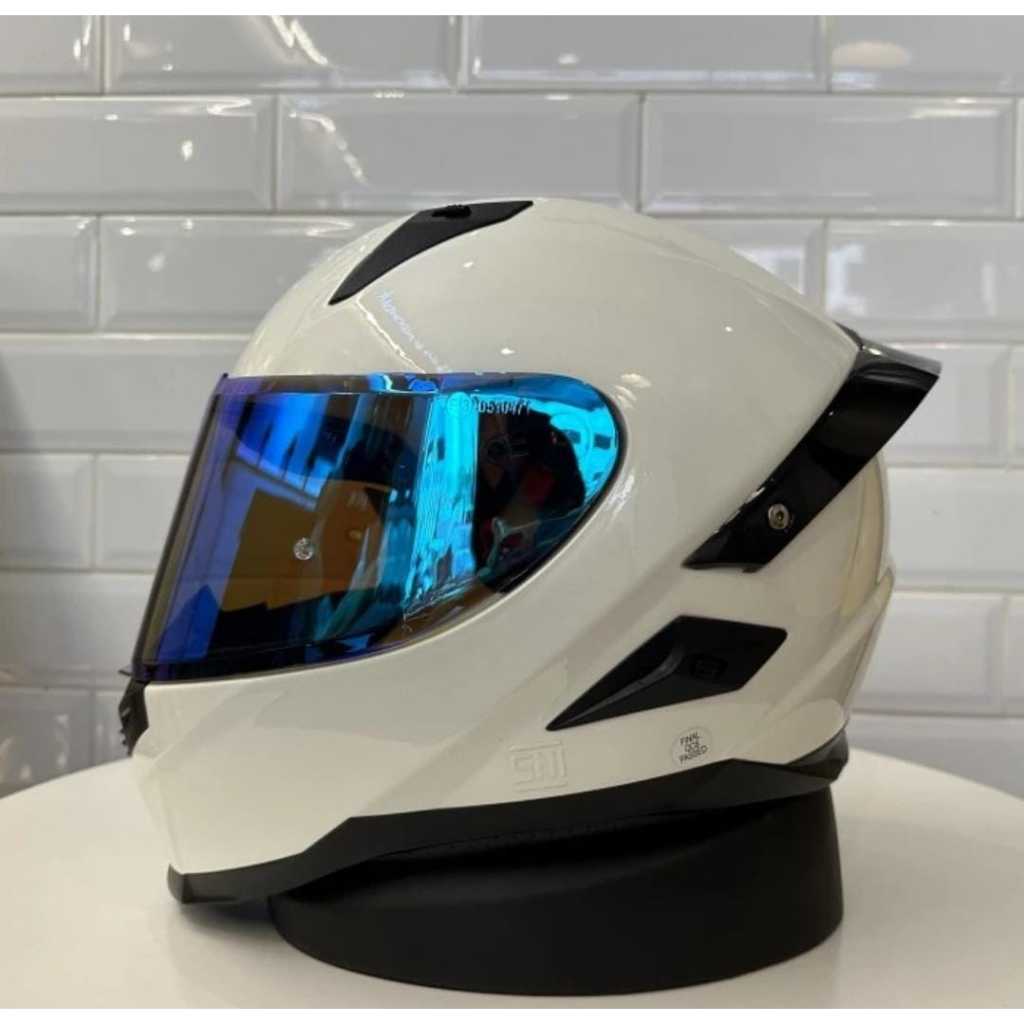 Helm Fullface Ganteng Sporty Snail FFS1 White Visor Blue
