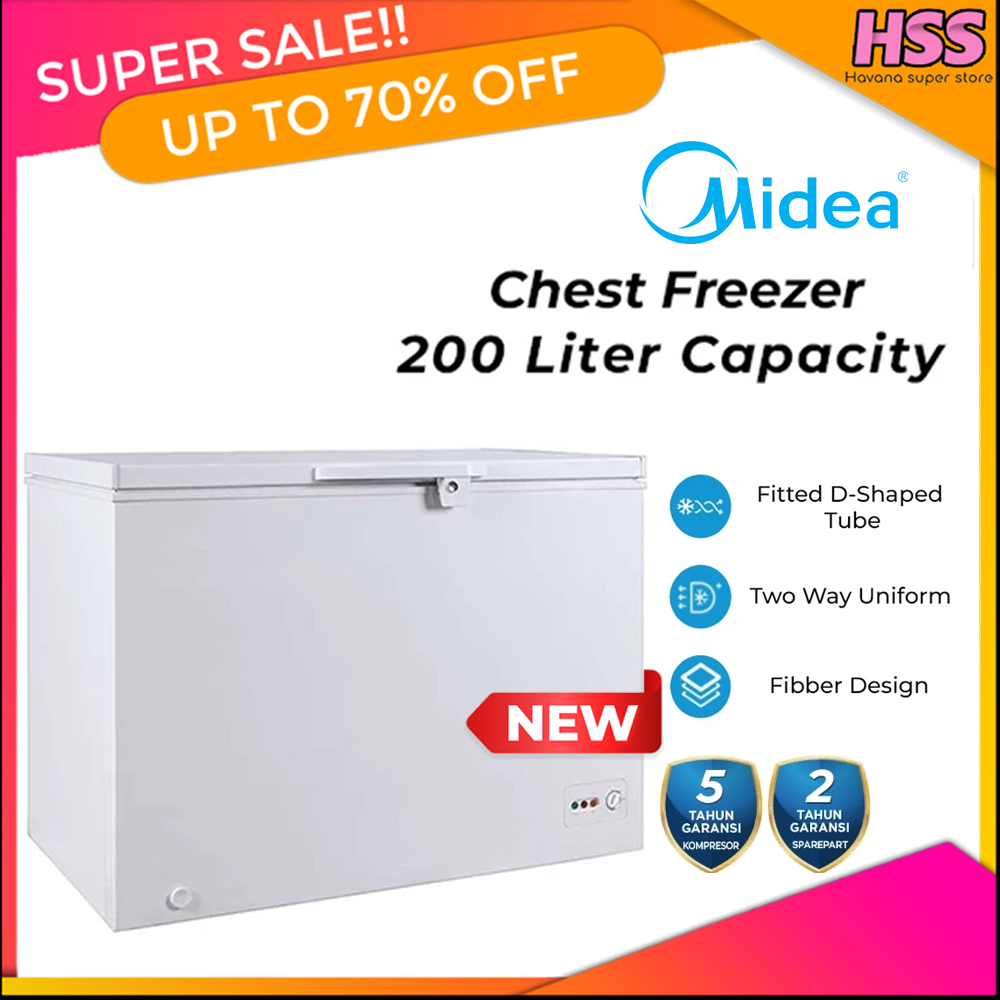 FREEZER BOX CHEZT FREEZER MIDEA HS 258CKM Kapasitas 200 Liter GARANSI RESMI