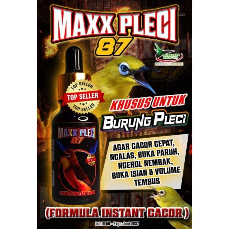 MAXX PLECI 87 VITAMIN PENGGACOR PLECI NGALAS BUKA PARUH METABOLIS BURUNG VITAMIN BURUNG DOPING