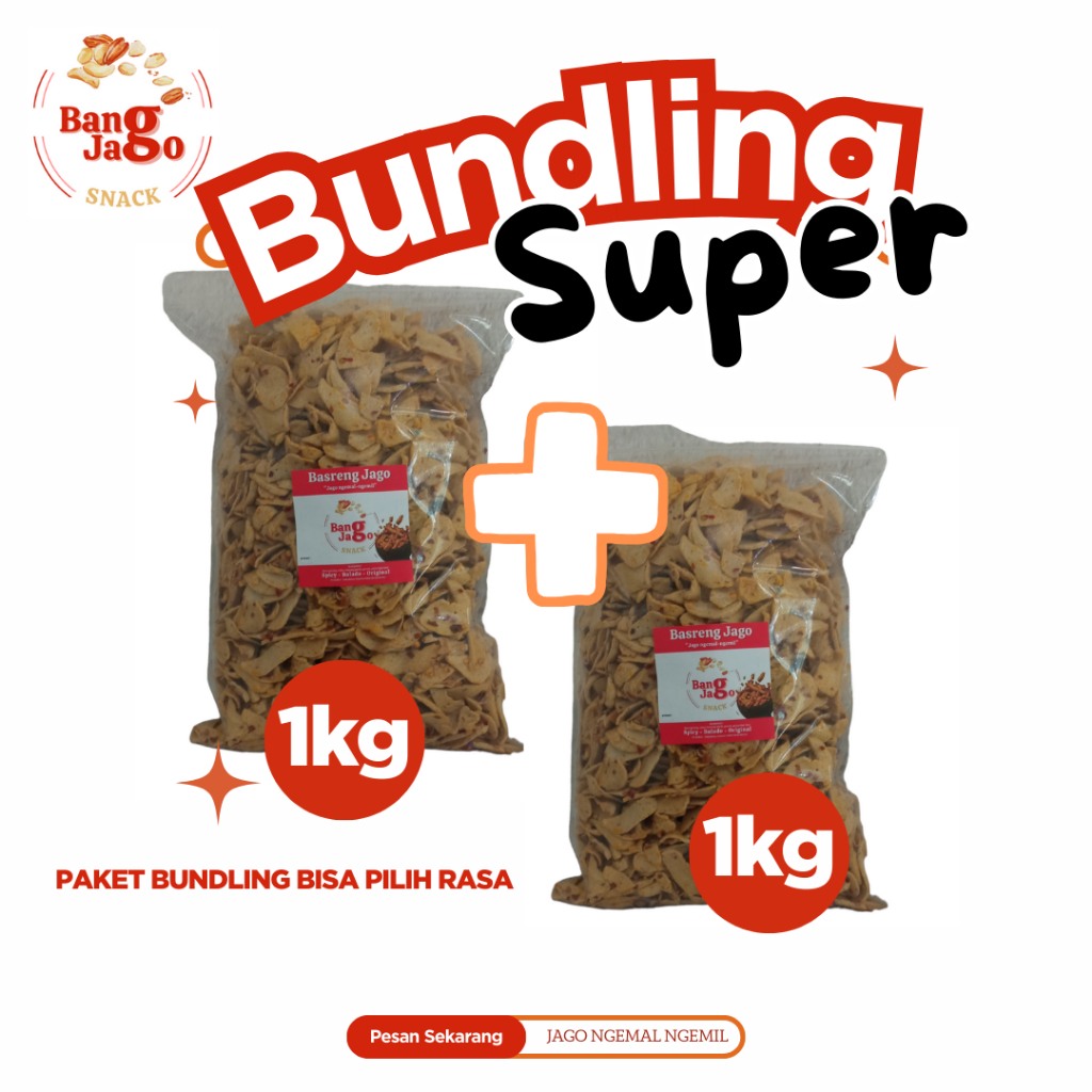 

Basreng Bundling Super 1kg+1kg Bang Jago Snack
