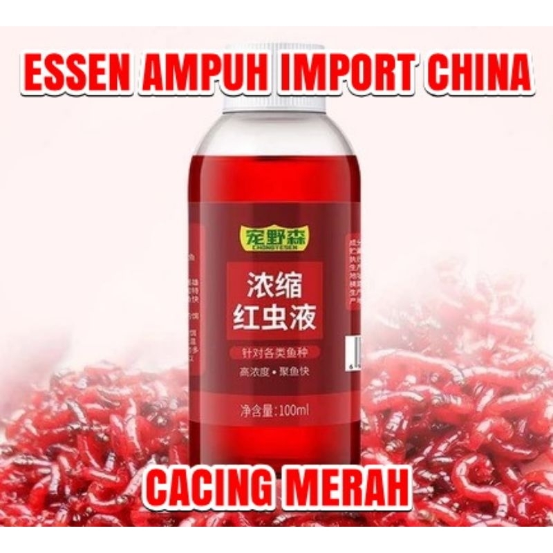 ESSEN CACING MERAH IMPORT CHINA KEMASAN 100 ML ORIGINAL GACOR AMPUH