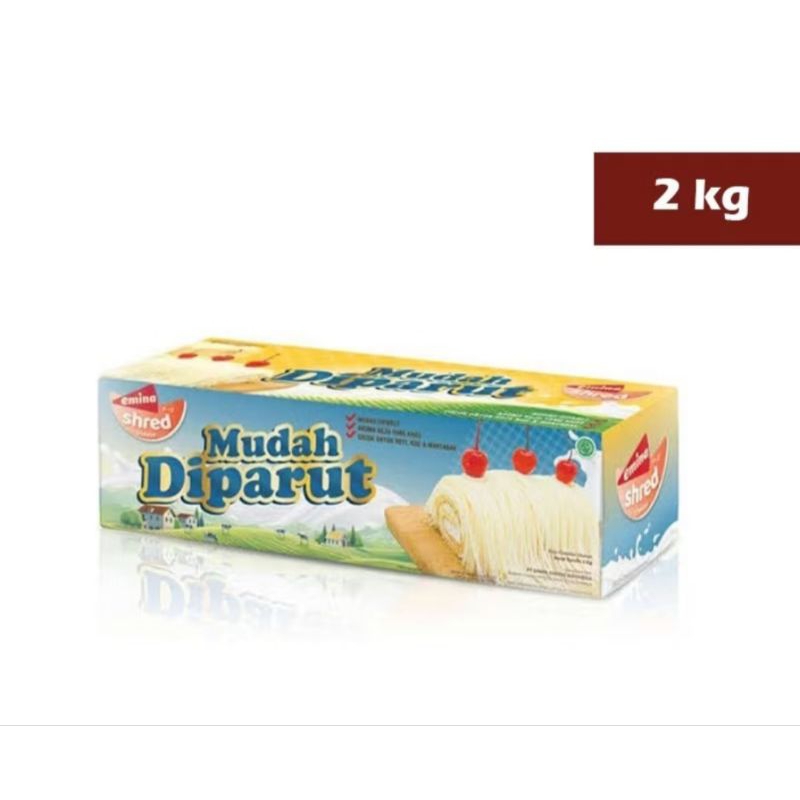 

KEJU EMINA SHRED 2kg/Mudah Diparut Block Chesse Keju Cheddar/Keju parut 2kg