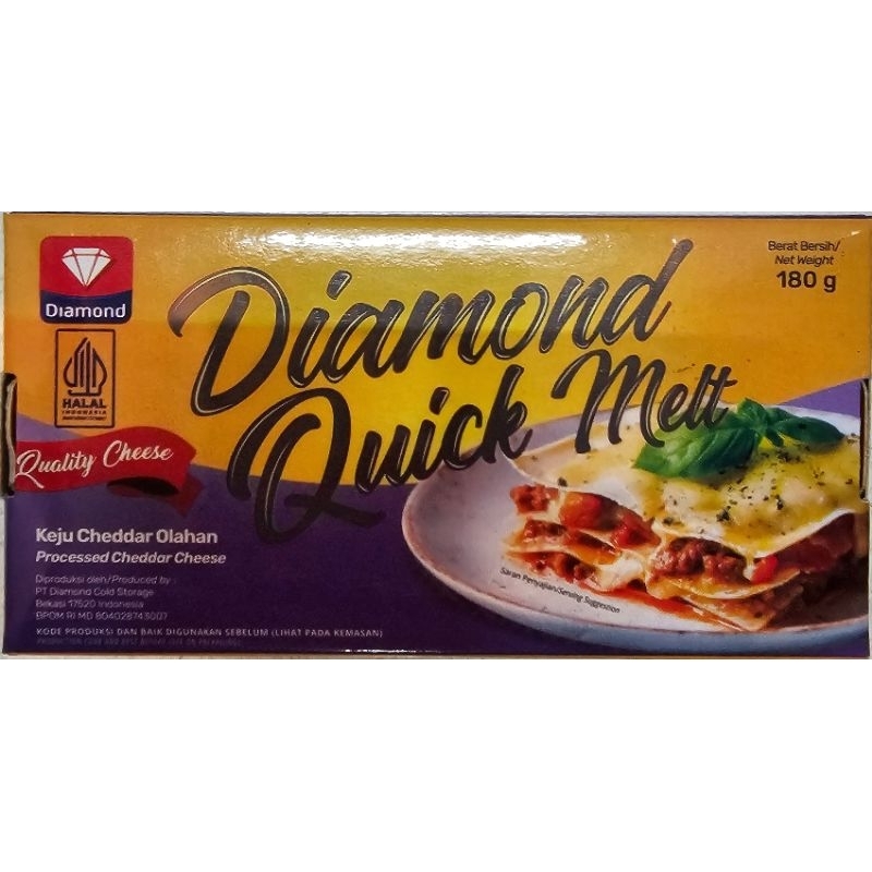 

Diamond Cheddar Quick Melt 180g - Keju Blok