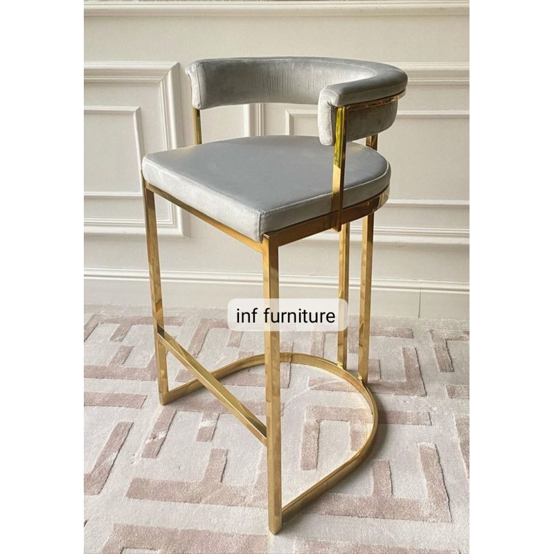 kursi bar stainless premium stainles gold mirror