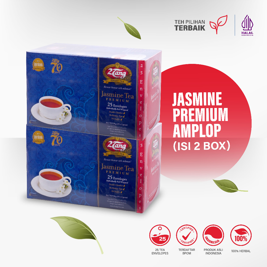 

2Tang Jasmine Tea Premium Amplop Teh Celup [2 box @25 Amplop/2 gr]