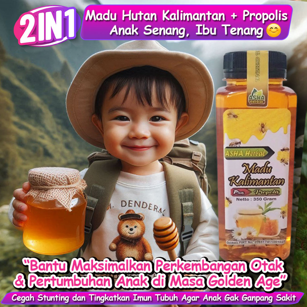 

MADU & PROPOLIS HUTAN KALIMANTAN : CEGAH STUNTING & MAKSIMALKAN TUMBUH KEMBANG ANAK!