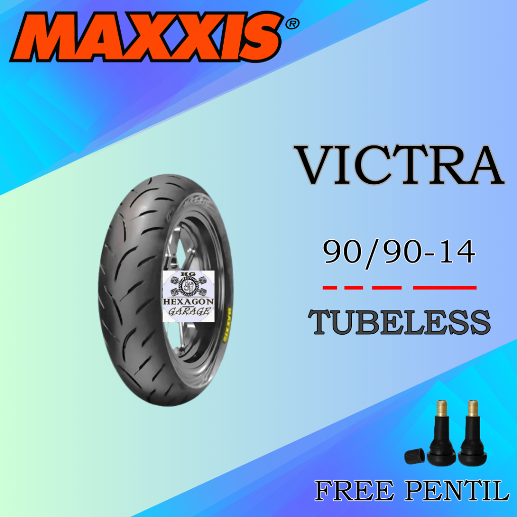 Ban Motor Beat Vario125 Vario110 Maxxis Victra 90/90-14 Tubeless Ban Belakang Motor Maxxis Ring 14