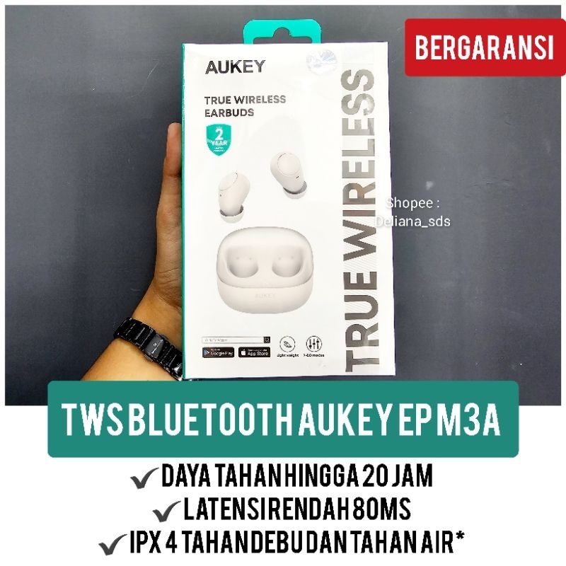 Tws Bluetooth Aukey EP M3A Garansi Resmi 2 Tahun Tws Aukey EP M3A Headset Bluetooth Aukey EP M3A Blu