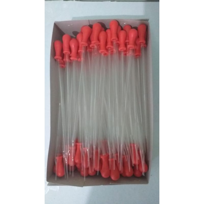 PIPET TETES KACA 20CM KARET MERAH ISI 100PCS/BOX