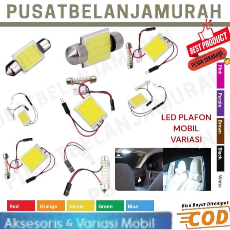 Lampu LED Kabin LED Plafon ( led kabin plafon Festoon Mobil 12 COB Plasma 31mm dan led plafon ukuran