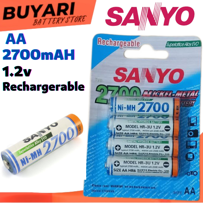 COD Baterai AA Sanyo Isi 4 Rechargeable Cas Charger Charge Recharge Tamiya Murah Sony Sanyo Batre AA