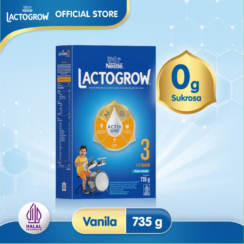 

Nestle Lactogrow 3 dengan ACTiVGRO Susu Formula Anak 1-3 Tahun 735g
