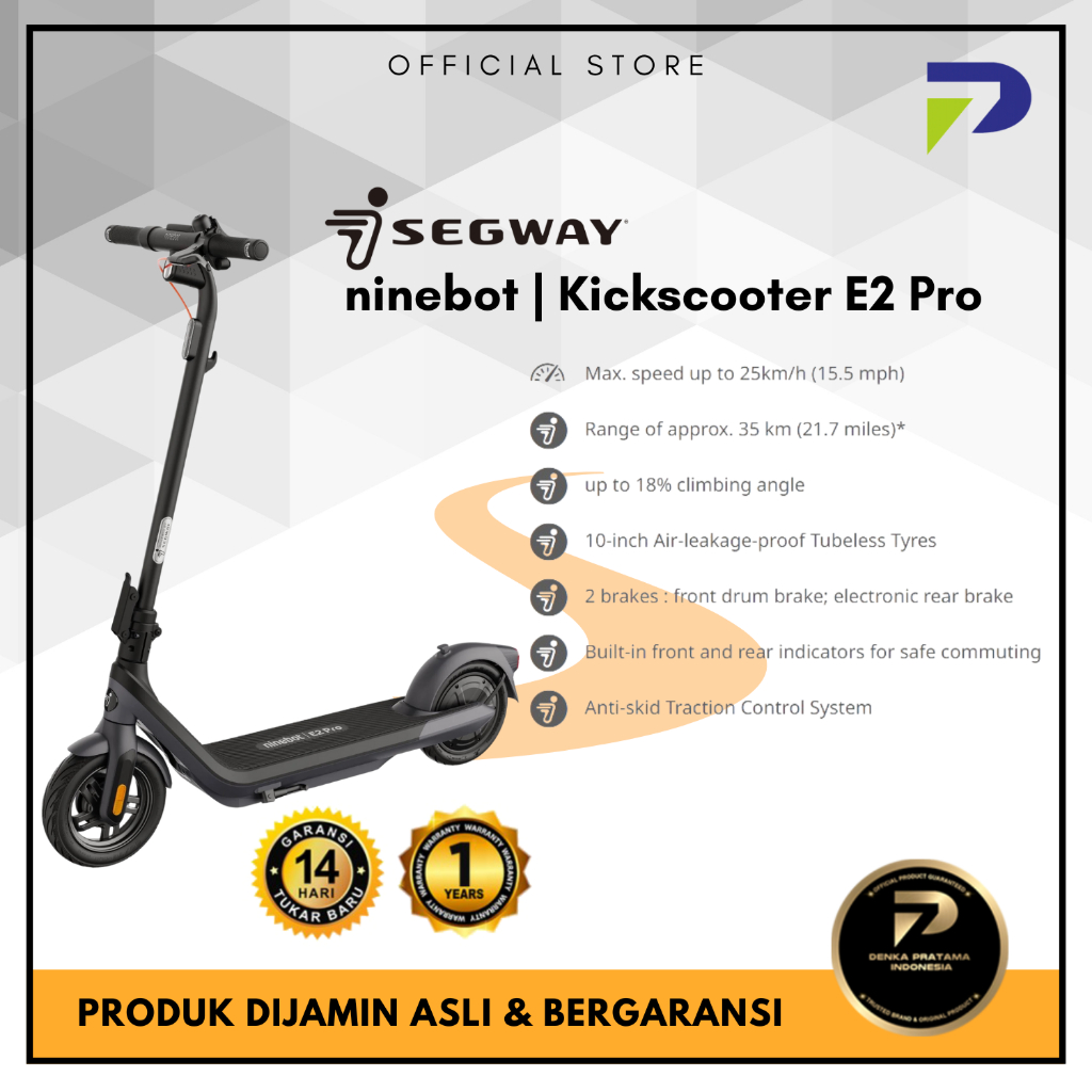 Ninebot E2 PRO Electric Scooter - Skuter Listrik Lipat dengan Performa Maksimal