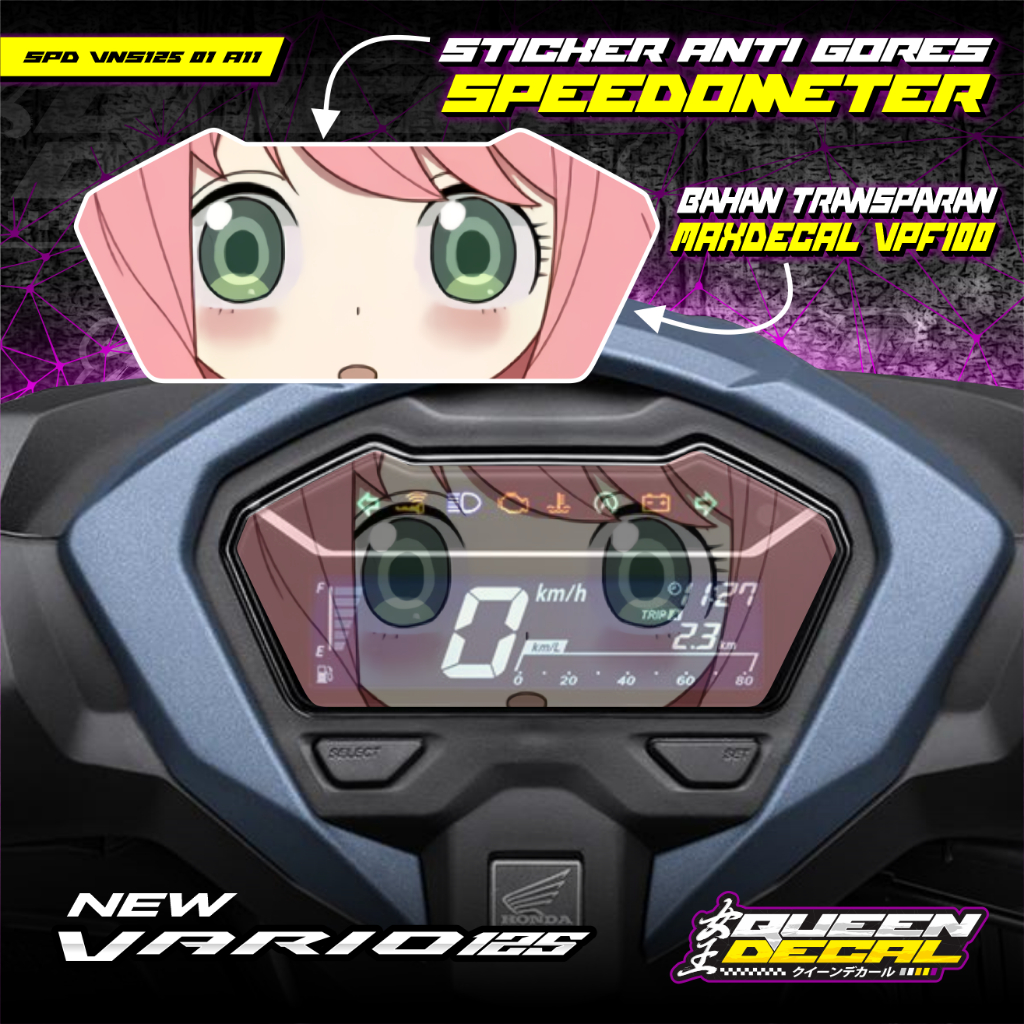 Stiker Speedometer Antigores Vario 125 New - Karakter Anime Anya -SPD-VNS125