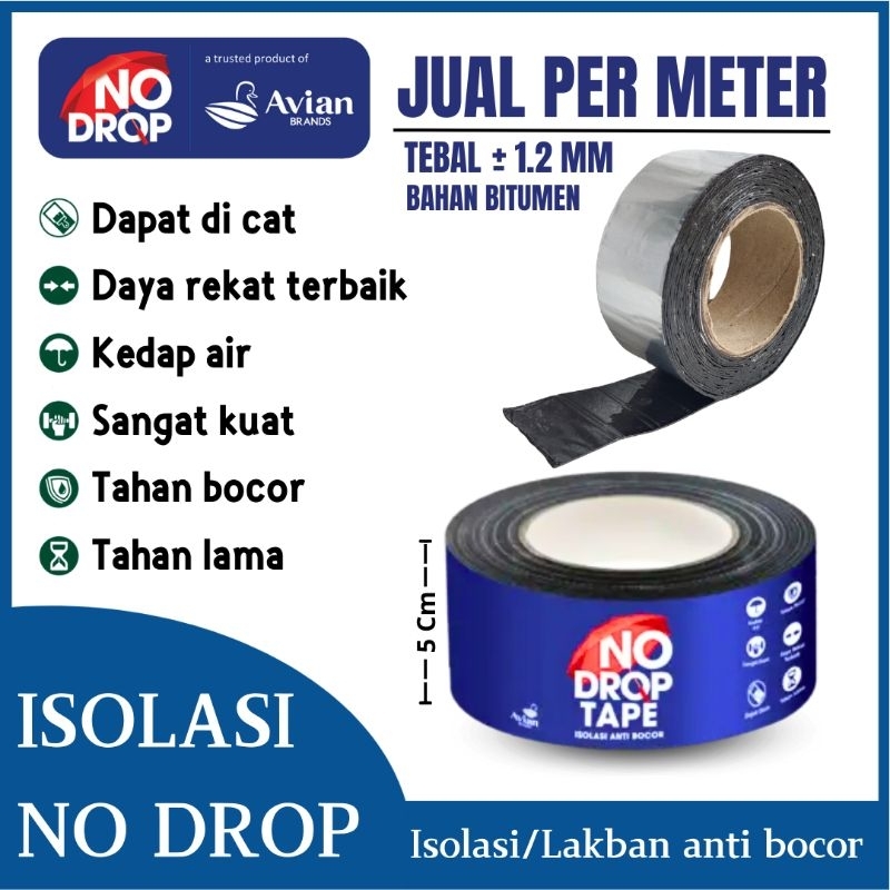 Isolasi Lakban No drop tape perekat anti bocor sangat kuat per meter