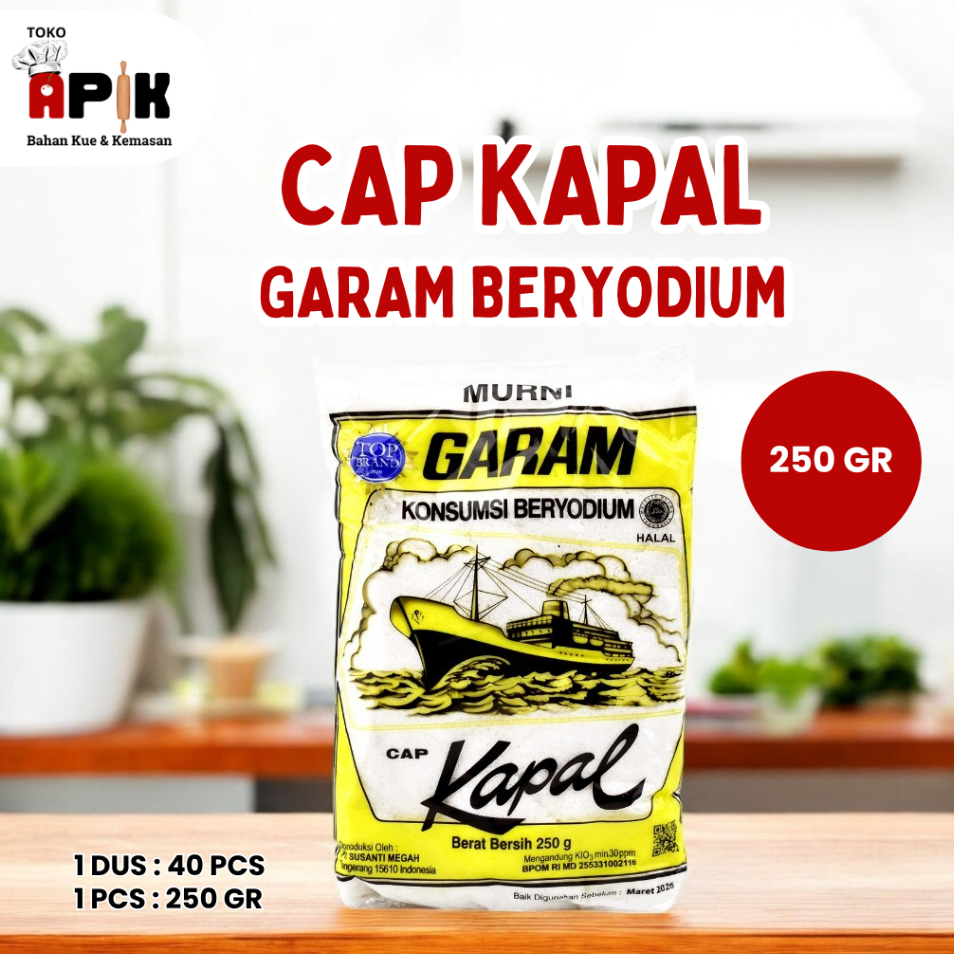 

GARAM KAPAL / Garam Bubuk Cap Kapal Garem SALT Garam Pasar Rame 250gram / 500 gram