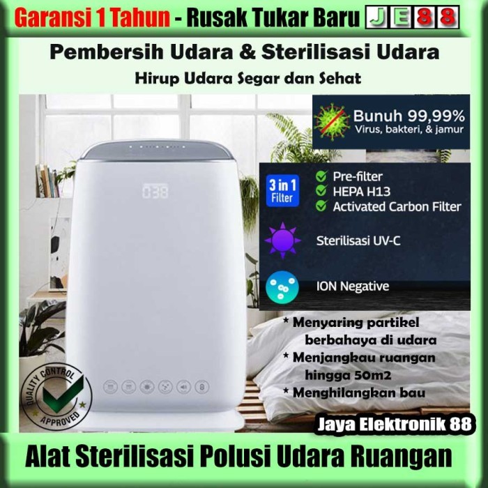 Super Air Purifier Portable - HEPA13 Filter UVC Ion Negatif HEPA UV