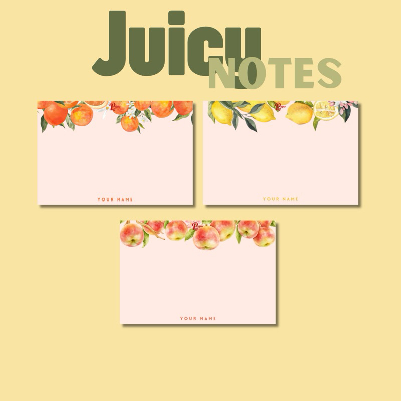 

Paperpuff Personalized Note Card Juicy Notes Series
