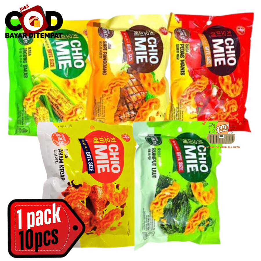 

[ BERKAH ] Chio Mie Bite Size Pack Isi 10 x 15gr Snack Keripik Bite Size Pedas Manis Rumput Laut Sapi Panggang Ayam Kecap Jagung Bakar Jajanan Jadoel Snack Ringan Snack Cemilan Anak Murah Halal