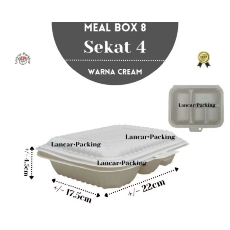 Meal Box Sekat 4 Lunch Box Ramah Lingkungan