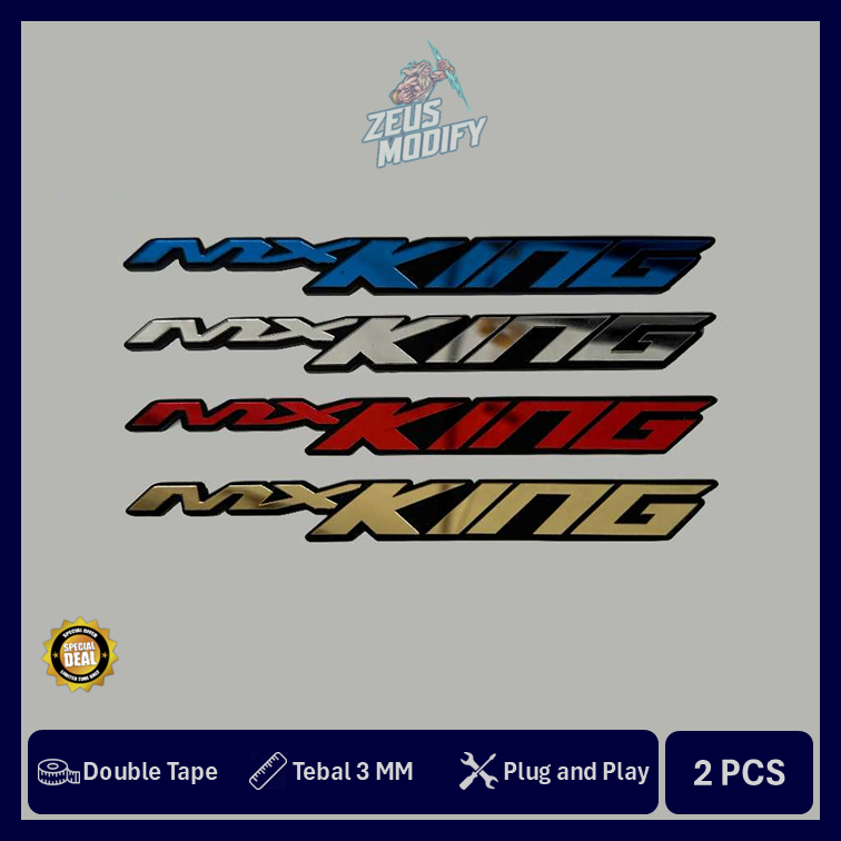 EMBLEM MX KING AKSESORIS MOTOR MX KING TIMBUL AKRILIK BUKAN STICKER 2PCS