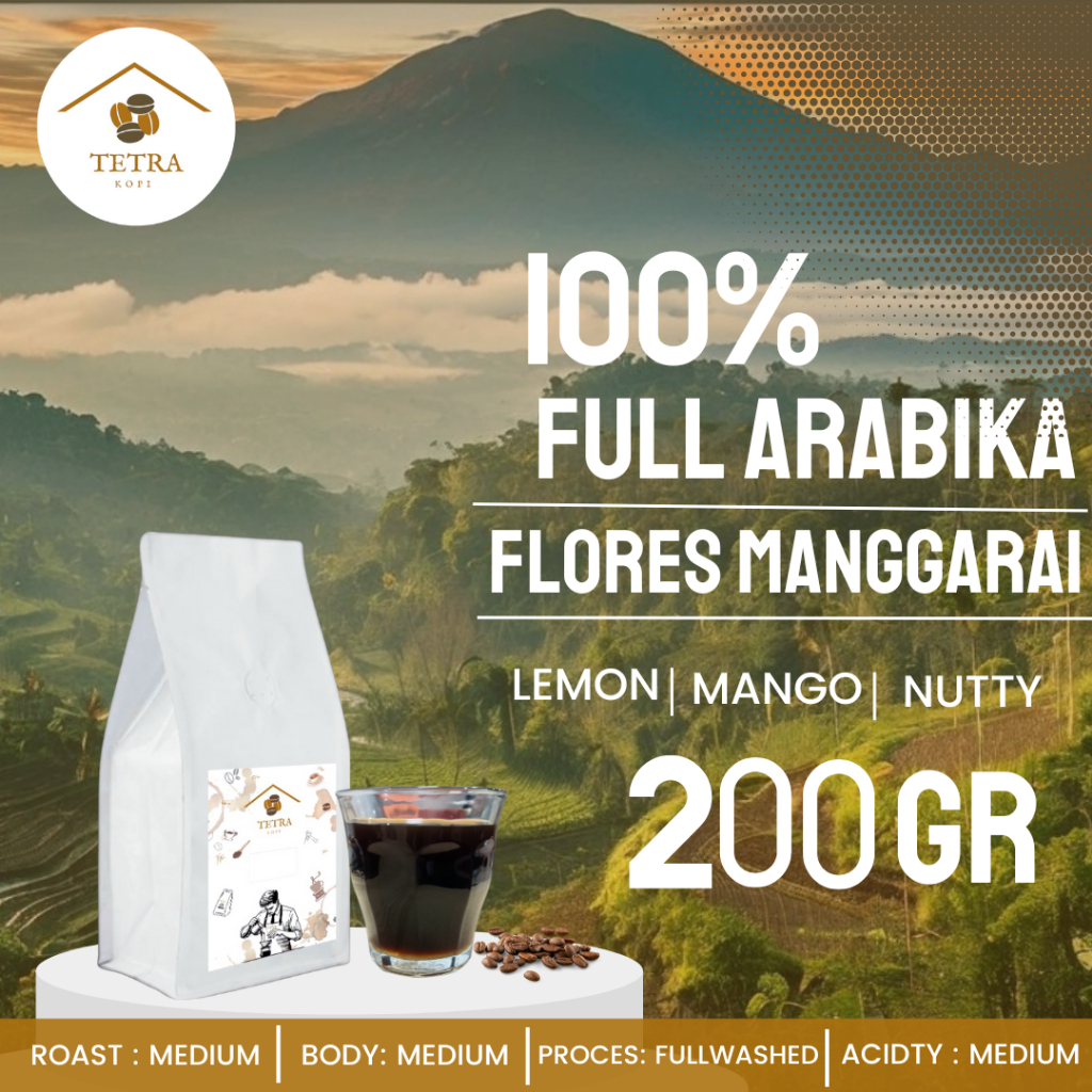 

Tetra Kopi Kopi Arabika Flores Mangarai Roasted Beans - 200gr