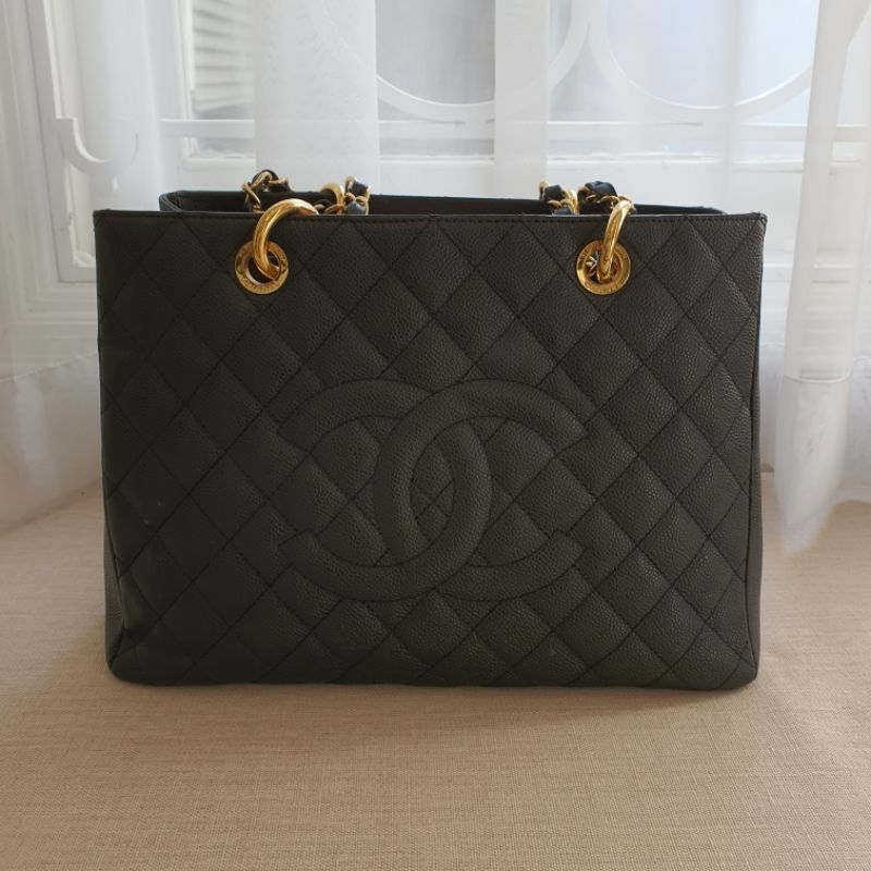 preloved chanel gst black caviar ghw