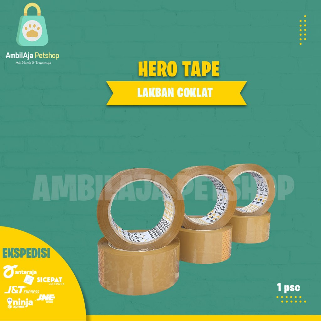 

HERO TAPE Lakban Coklat dan Bening 100 yard / psc