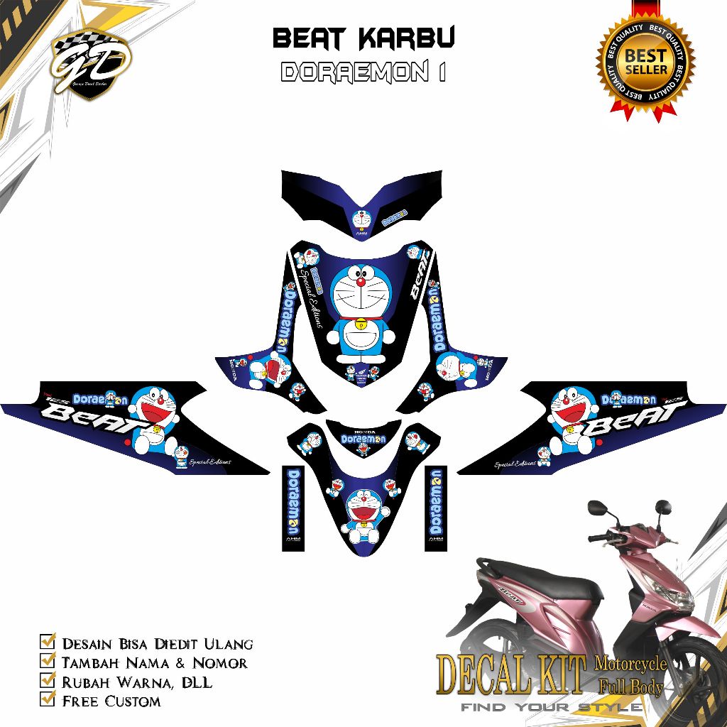 Decal Beat Karbu Full Body Stiker Decal Beat Karbu Full Body 2008 2009 2010 2011 2012 Doraemon