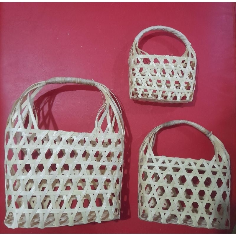 keranjang anyaman bambu hampers lebaran / keranjang buah buahan / keranjang makanan / keranjang paka