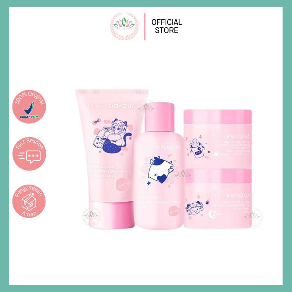 Bioaqua Cosmetics Beauty Milk Niacinamide Glowing & Brightening Set Whitening