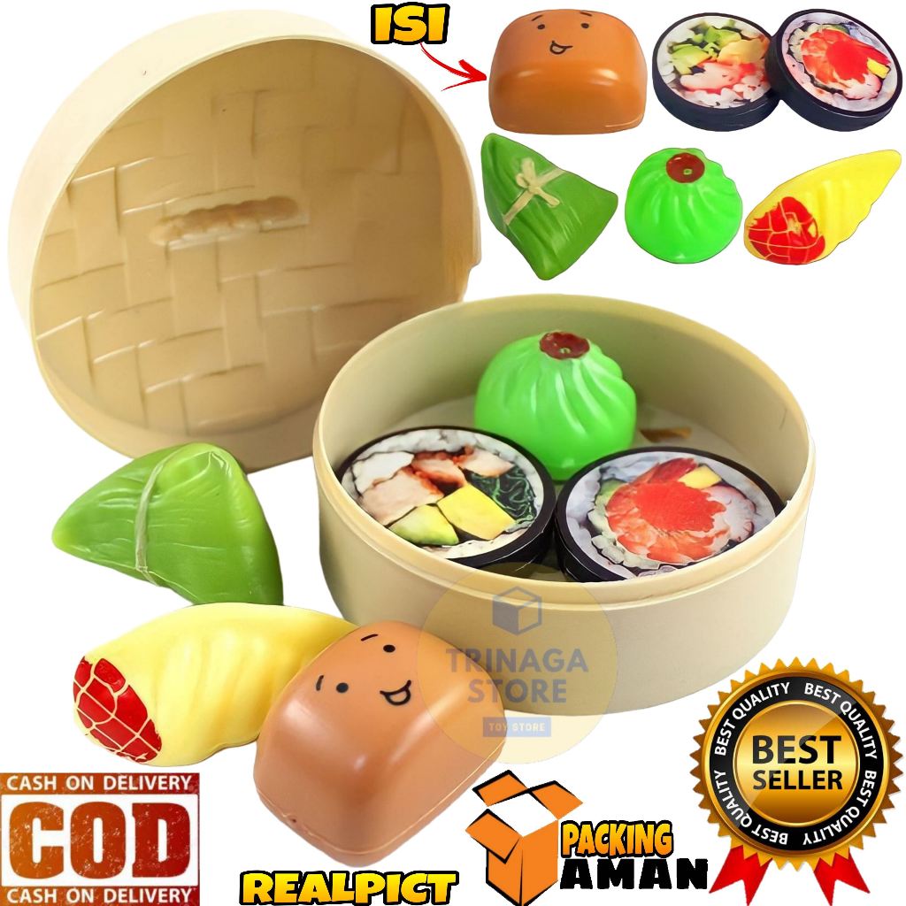 Promo 6 Pcs Mainan Anak Makanan Dimsum / Mainan Anak Masak Masakan / Mainan Edukasi Anak / Mainan Anak Perempuan / Mainan Anak Laki Laki Sni Murah
