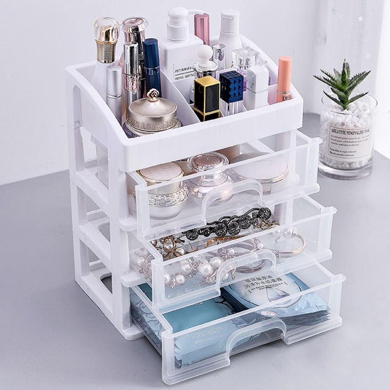 DISKON HEMAT Tempat Penyimpanan Kosmetik 3 Laci Serbaguna / Make Up Storage Box / Rak Make Up Susun