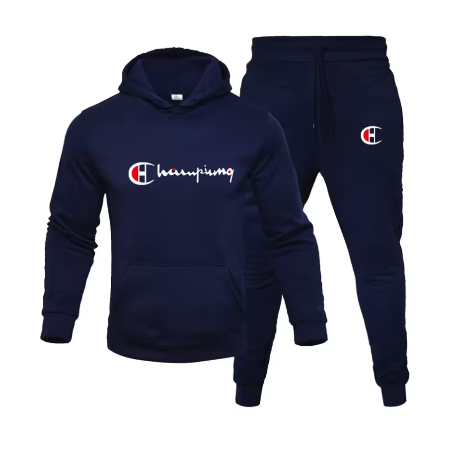One Set Champium II Setelan Jumper Hoodie Casual dan Celana Joger Panjang ( Pria & Wanita )