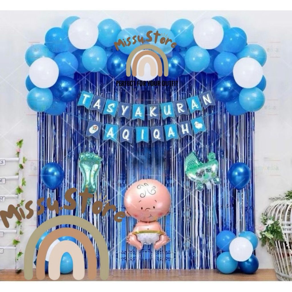 PAKET DEKORASI AQIQAH BAYI LAKI-LAKI MEWAH/MURAH