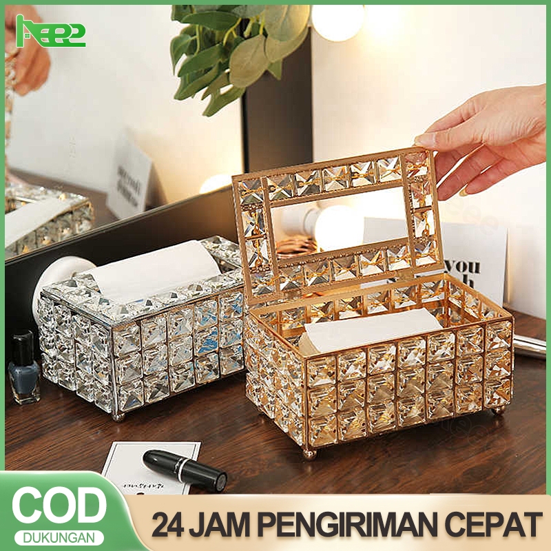 Kotak Tisu /Kristal Kotak Tisu /kotak tisu emas/Kristal Kotak Tisu Gold /Tempat Tissue tisu estetik