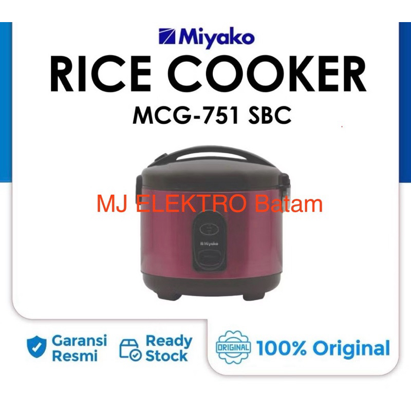 KOTA BATAM - Miyako Magic Com Jumbo MCG-751 SBC – Rice Cooker 3 Liter atau 2,5 kg beras 2 in 1 Panci