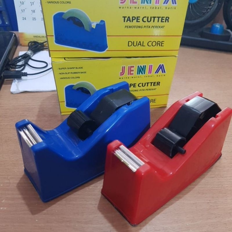 Tape Dispenser Alat Potong Isolasi 1 inch Tempat Solatip Duduk Besar