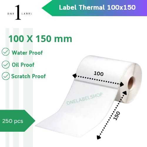 

ONELABEL Label Sticker Thermal 100 X 150mm (250pcs)