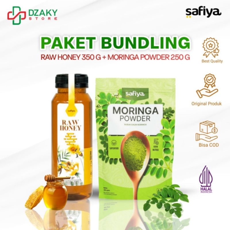 

Safiya Paket Daun Kelor Bubuk 250 Gr Moringa + Madu Murni 350 Gr Premium