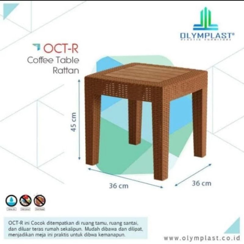 Meja Plastik OLYMPLAST OCTR Meja Tamu Meja Kopi coffee Table Meja Kecil Plastik Bongkar Pasang