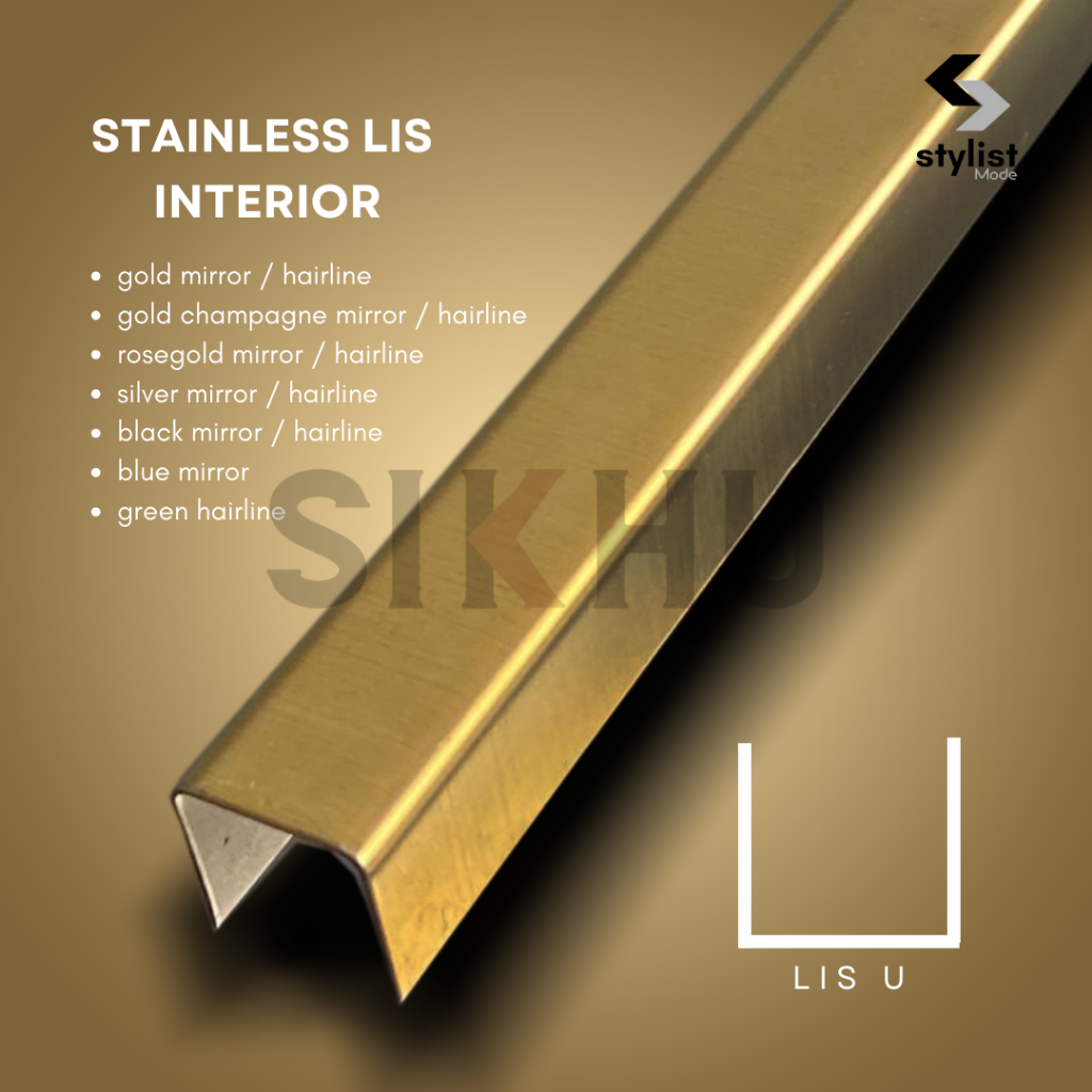 Stainless Lis Interior | Lis U GOLD 20 x 30 x 20mm