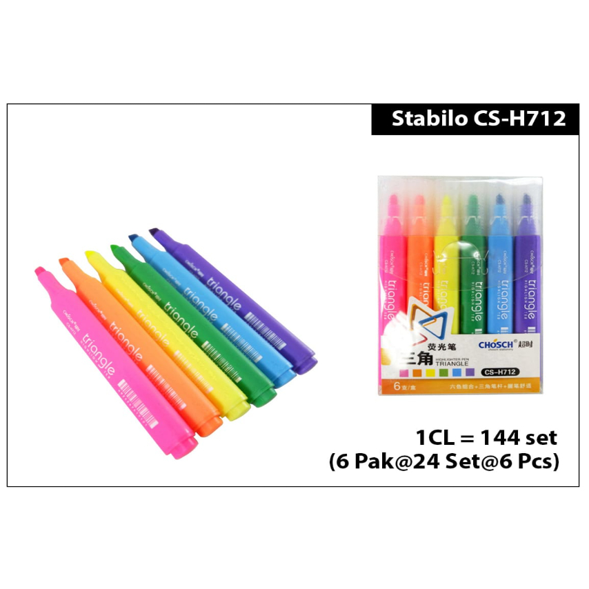

Chosch Highlighter Stabilo 6 Warna 1 Set 6 Pcs Nice & Triangle & Trielo Original