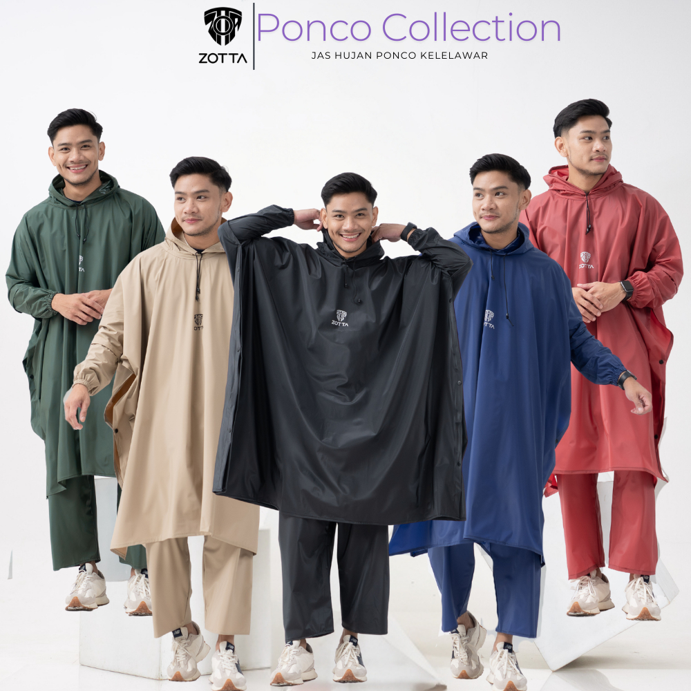 ZOTTA Jas Hujan Ponco Kelelawar Celana Jumbo Tebal