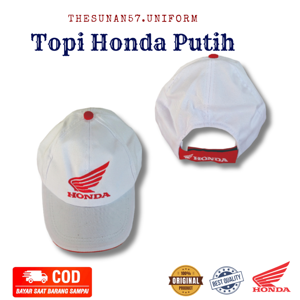 TOPI MEKANIK HONDA PUTIH || TOPI HONDA PUTIH || TOPI MEKANIK HONDA || TOPI MEKANIK