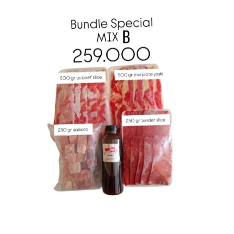 

SPECIAL MIX B SAIKORO - daging slice mix Sukiyaki BBQ