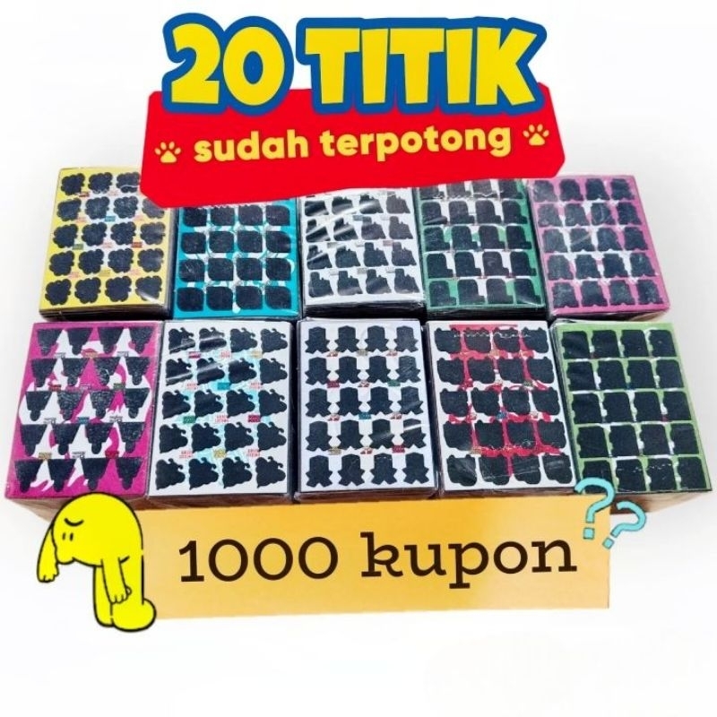 GOSOKKAN BOM 20 TITIK ISI 1000 KUPON MOTIF TERBARU VIRAL GOSOKAN SUDAH TERPOTONG RAPIH