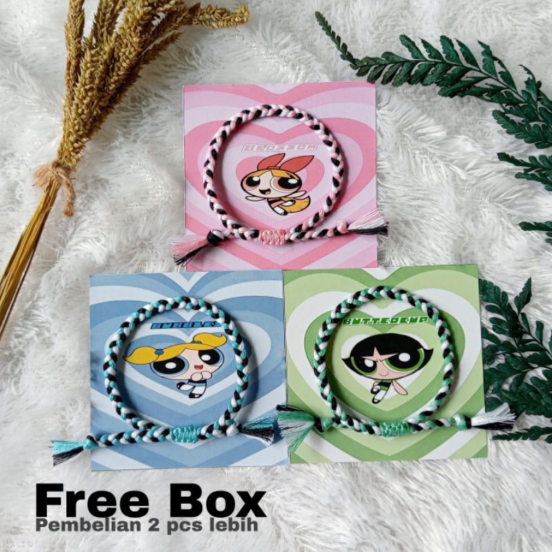Gelang Powerpuff girls/ Gelang couple/ Gelang couple BESTie/ Gelang couple aesthetic